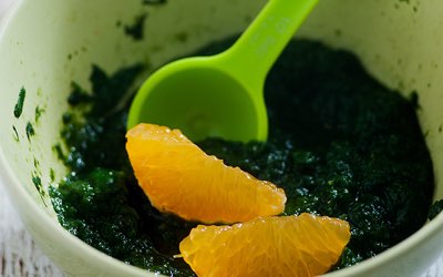salsa de espinaca y mandarina paso3